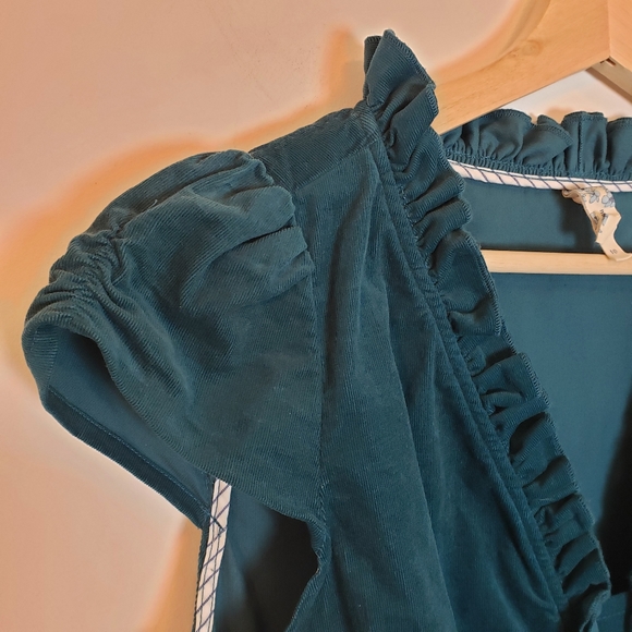 Maeve Teal Ruffle Dress w pockets Size 10 SOLD - Picture 3 of 9